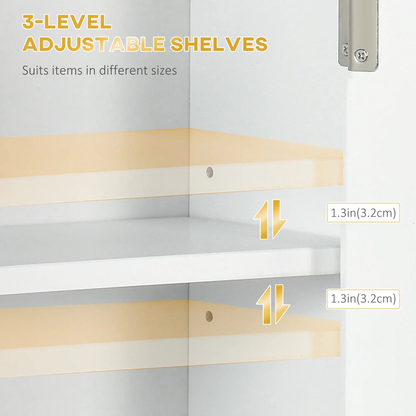 Bathroom Wall Cabinet, Medicine Cabinet with Shelf, White Wall Mounted Cabinets at Gallery Canada