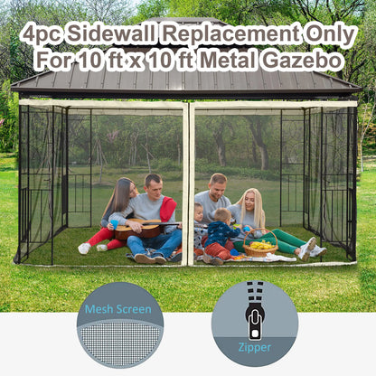 Mosquito Netting for Gazebo, 10' x 12', Cream White, Black Gazebo Sidewalls at Gallery Canada