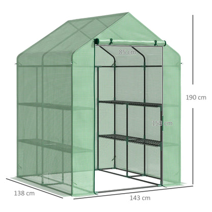 56" x 54" x 74" Walk-In Greenhouse, Portable Garden, 8 Shelves, PE Cover, Green Walk In Greenhouses at Gallery Canada