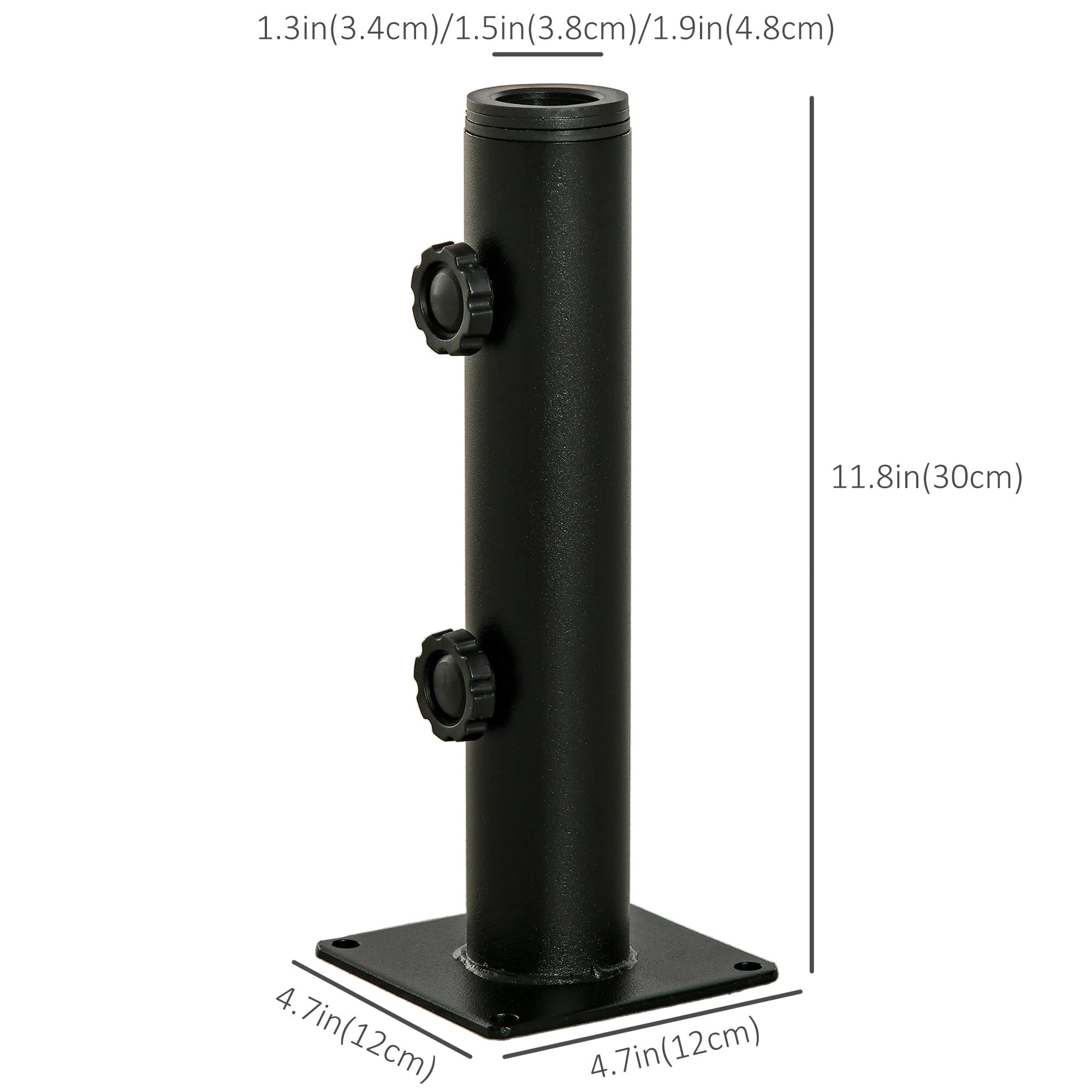 Deck Mount Umbrella Holder, Outdoor Base Stand, Black Umbrella Bases at Gallery Canada