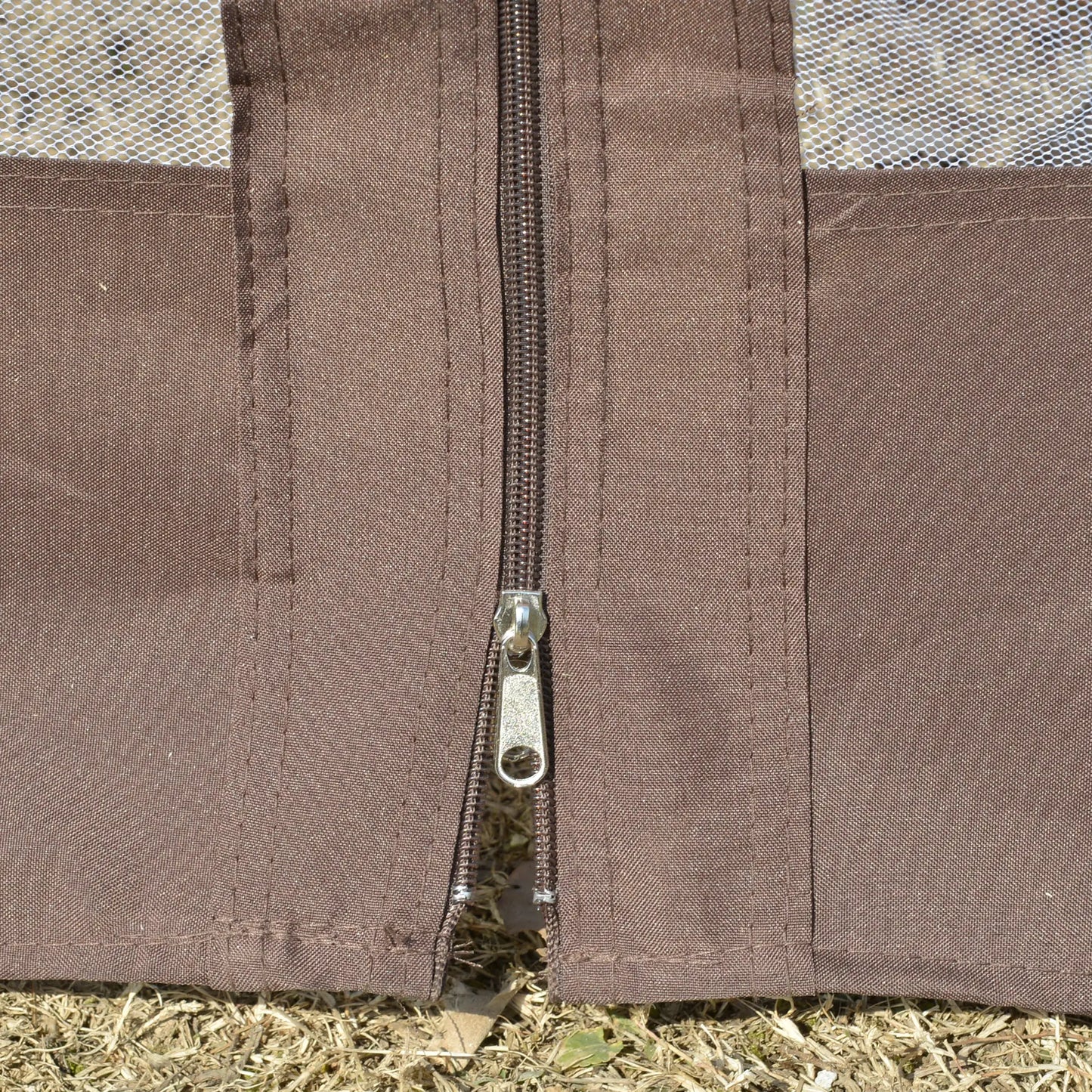 12' x 12' Outdoor Gazebo, Dome Patio with Netting, Brown Gazebos at Gallery Canada