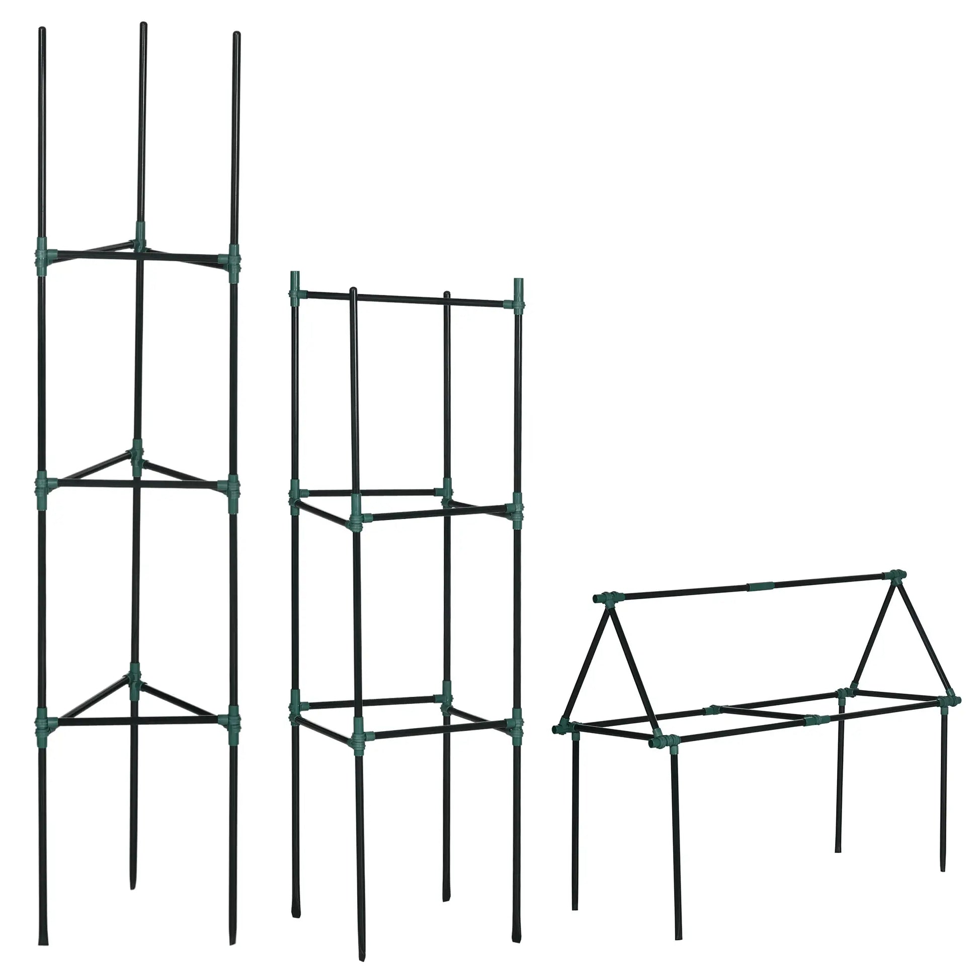 3 Pack Tomato Cage Set, 72 Inch, Plant Support Trellis, Dark Green Plant Stands Dark Green at Gallery Canada