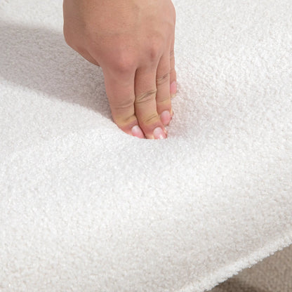 Sherpa Accent Chair, Upholstered Armchair, Fluffy Wingback, Cream White Accent Chairs at Gallery Canada