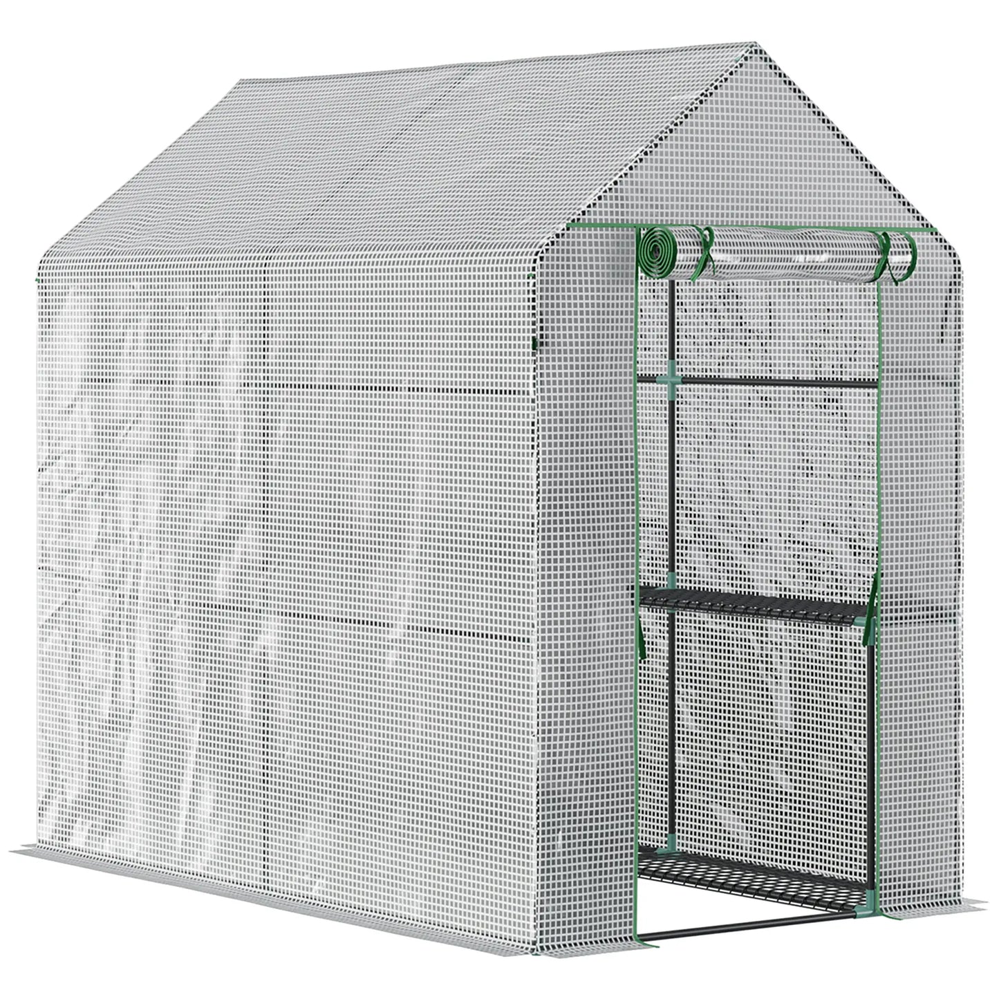 73" x 47" x 75" Walk-in Greenhouse, Portable Plant Growth House, White Walk In Greenhouses White, Green frame at Gallery Canada