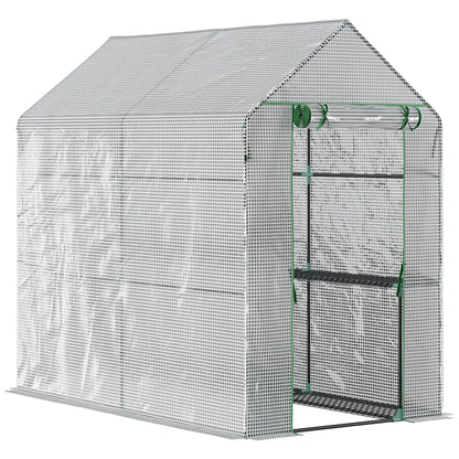73" x 47" x 75" Walk-in Greenhouse, Portable Plant Growth House, White Walk In Greenhouses White, Green frame at Gallery Canada