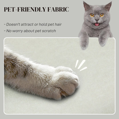 Massage Recliner Chair, Quiet Brushless Motor, Pet-Friendly Fabric, 2 Memory Positions, Cream White Single Sofas at Gallery Canada