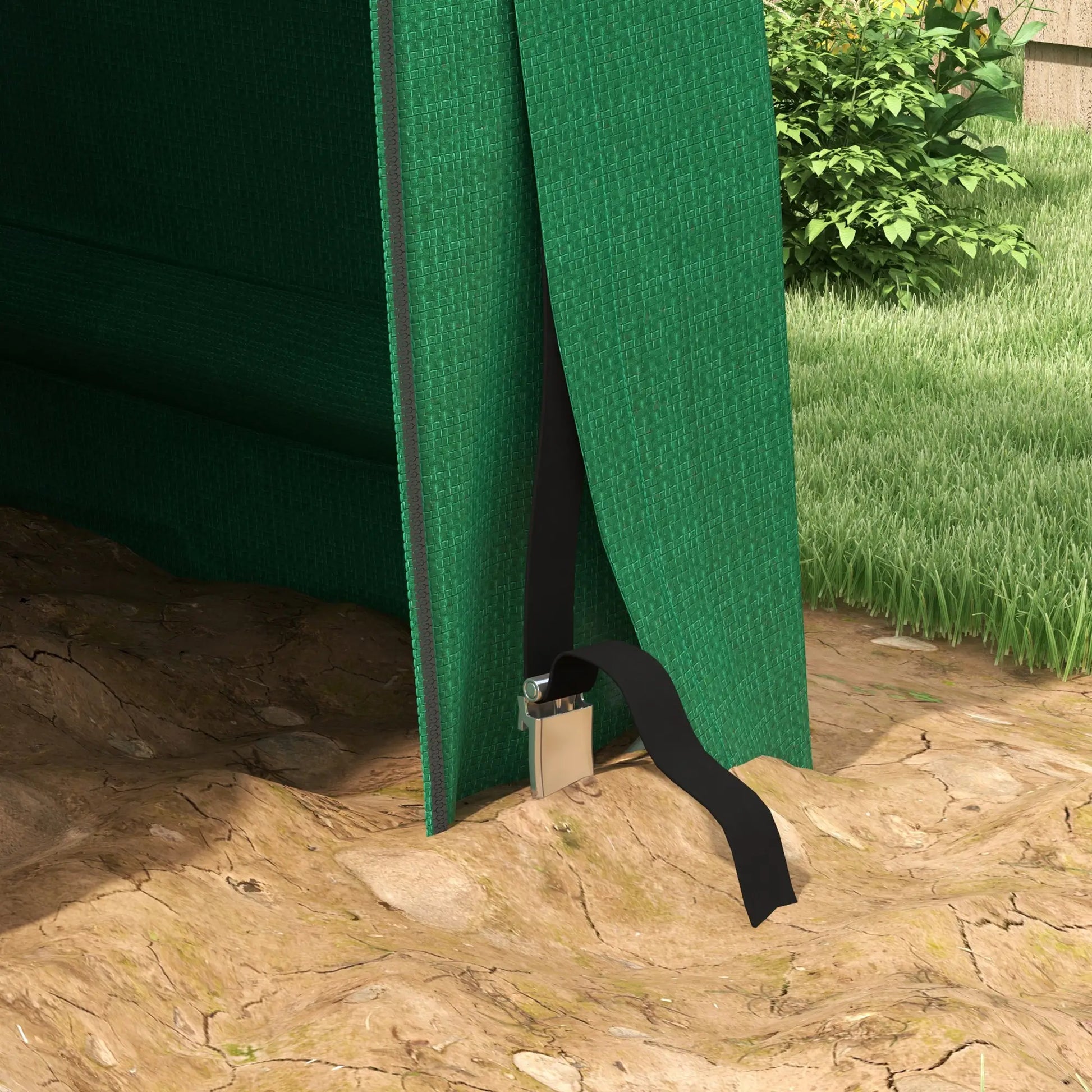 8' x 6' Carport, Sidewalls, Roll-up Door, Outdoor Storage, Green Car Shelters at Gallery Canada