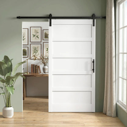 42x84 Sliding Barn Door Kit, Shaker Style, Wood Grain, White Door Hardware at Gallery Canada