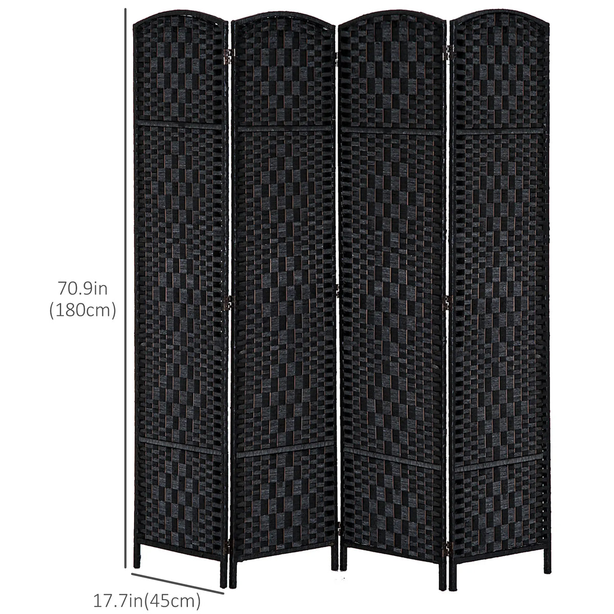 6ft Folding Room Divider, 4 Panel Wooden Frame, Black Room Dividers at Gallery Canada