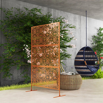 Outdoor Privacy Panel, Freestanding Metal Divider, Garden, Backyard, Deck, Brown Side Awnings at Gallery Canada