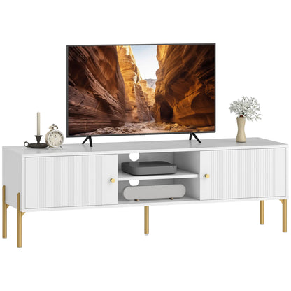 TV Stand for 65 Inch TVs, Entertainment Center with Shelves and Cabinets, White TV Stands at Gallery Canada