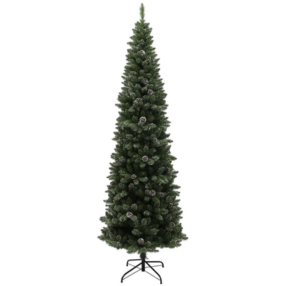 7ft Artificial Pencil Christmas Tree, 980 Branches, Pinecones, Metal Stand Pencil Christmas Trees Green at Gallery Canada