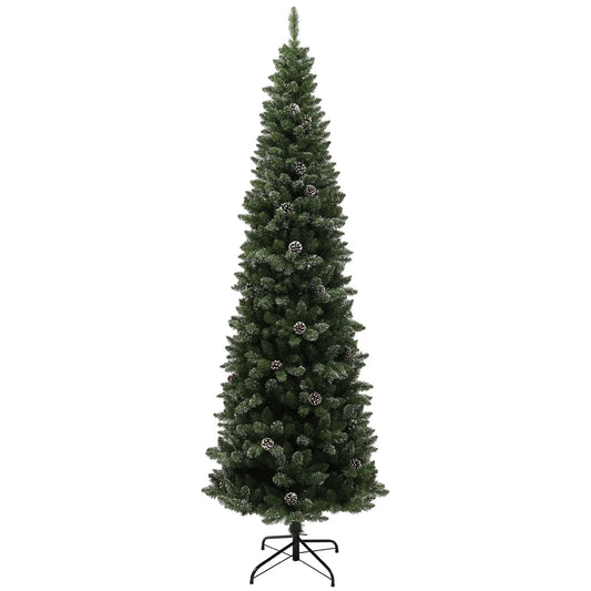 7ft Artificial Pencil Christmas Tree, 980 Branches, Pinecones, Metal Stand Pencil Christmas Trees Green at Gallery Canada