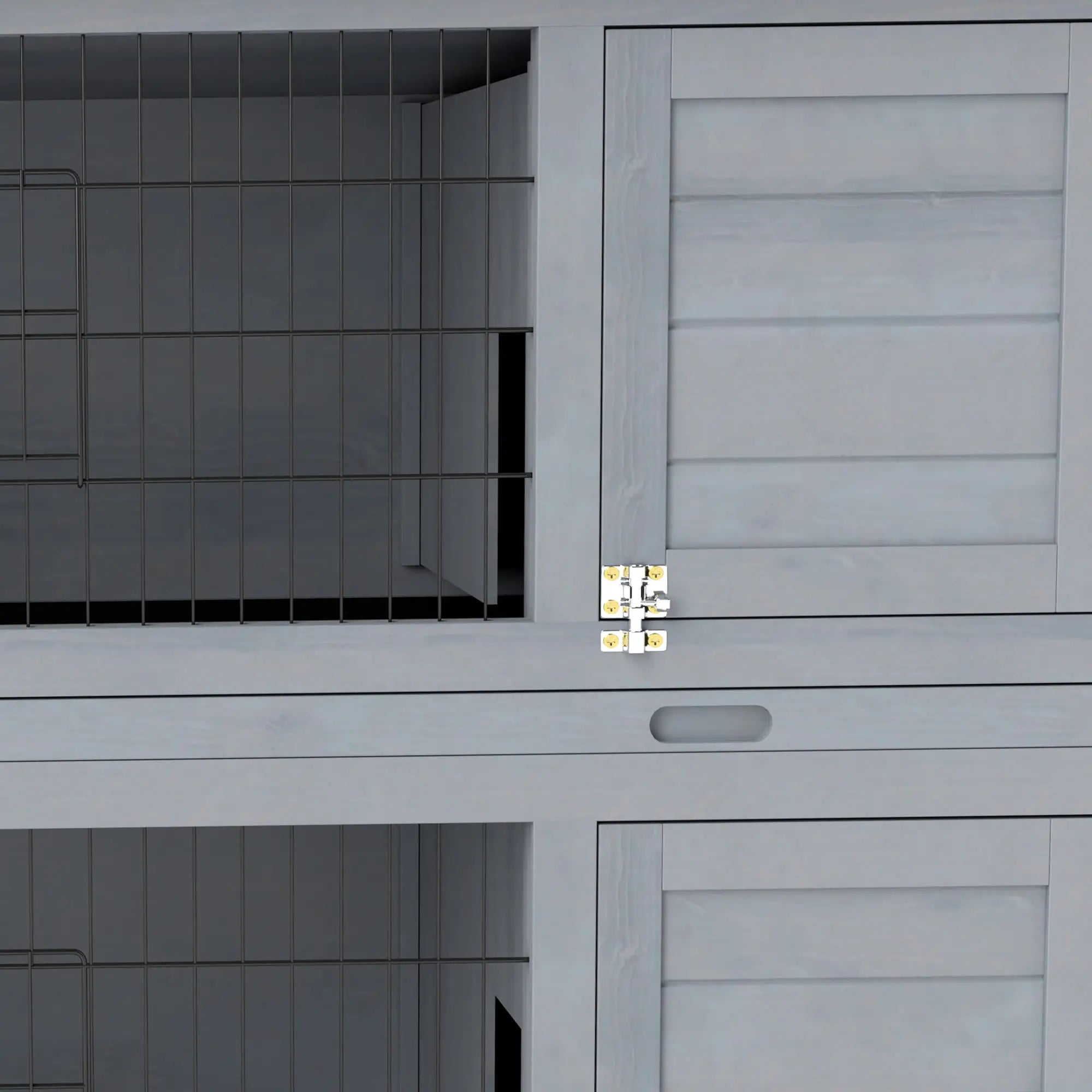 2 Tier Wooden Rabbit Hutch, Bunny Pet House, Grey Rabbit Hutch at Gallery Canada