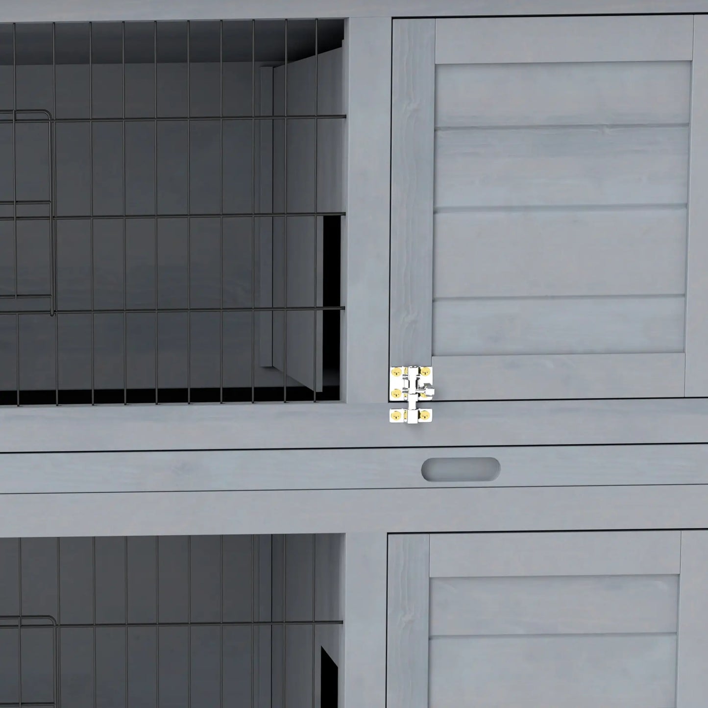 2 Tier Wooden Rabbit Hutch, Bunny Pet House, Grey Rabbit Hutch at Gallery Canada