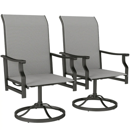 Swivel Rocker Outdoor Chair Set, 2 High Back Chairs, Light Grey Bistro Sets at Gallery Canada