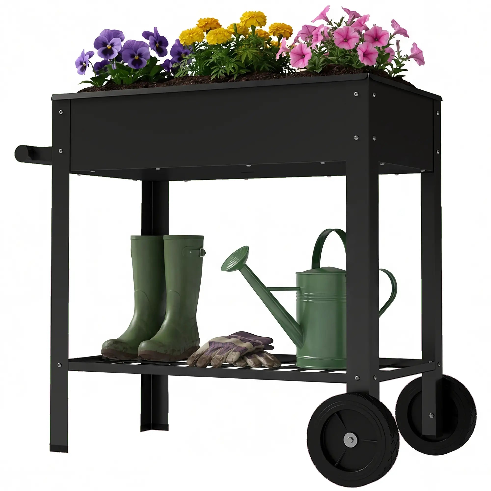 Metal Raised Garden Bed, Elevated Planter Box, 31.5