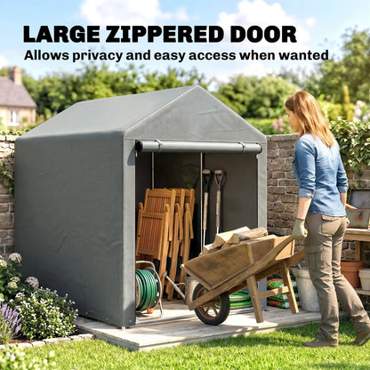 4x6ft Outdoor Storage Shed Tent, Portable with Roll-up Door Sheds at Gallery Canada