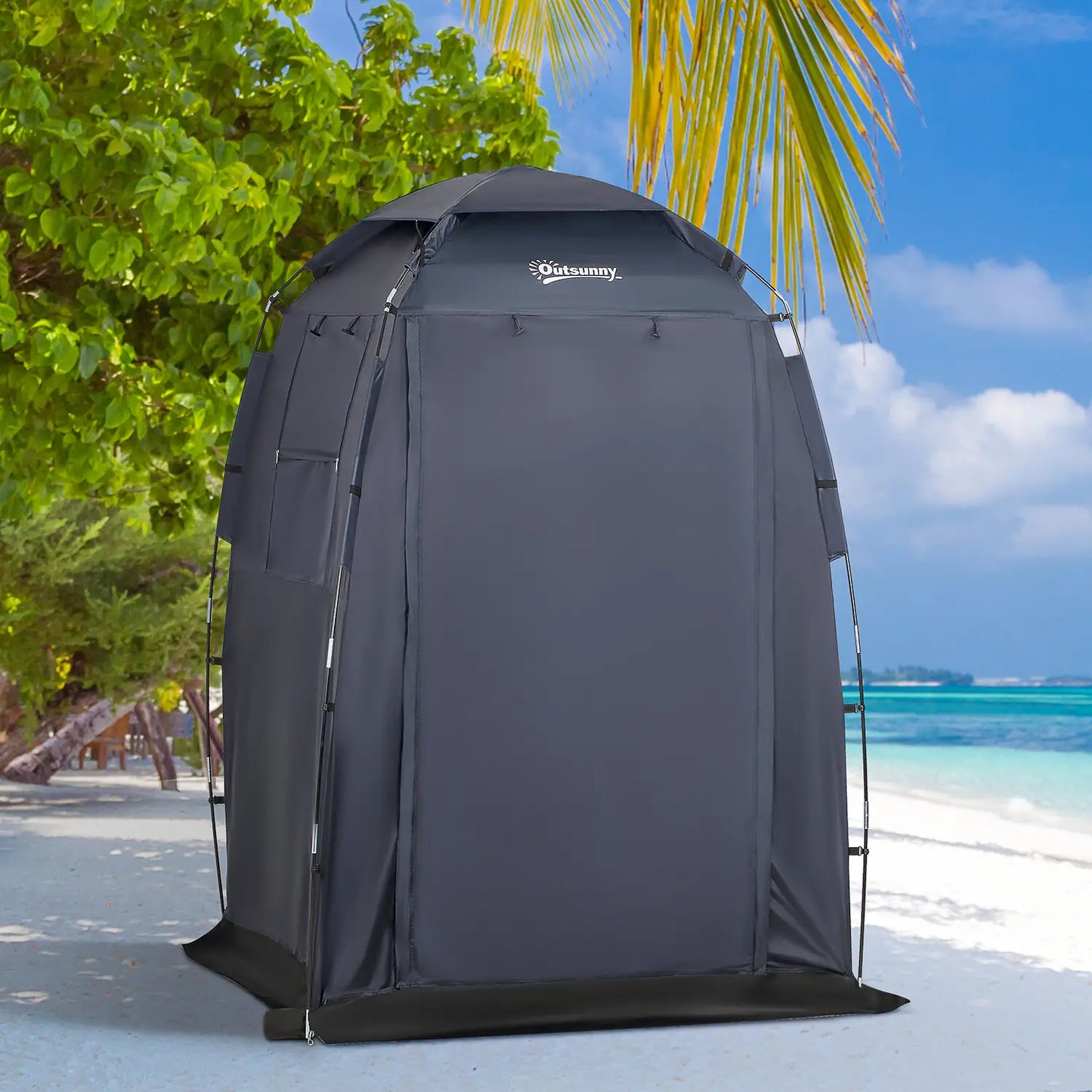 60" x 60" x 82" Shower Tent, Extra Wide Changing Room, Dark Blue Camping Tents at Gallery Canada