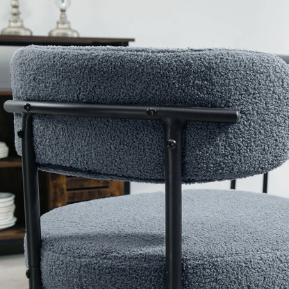 4 Pc Kitchen Chairs, Modern Dining, Berber Fleece Upholstery, Steel Legs, Grey Dining Chairs at Gallery Canada