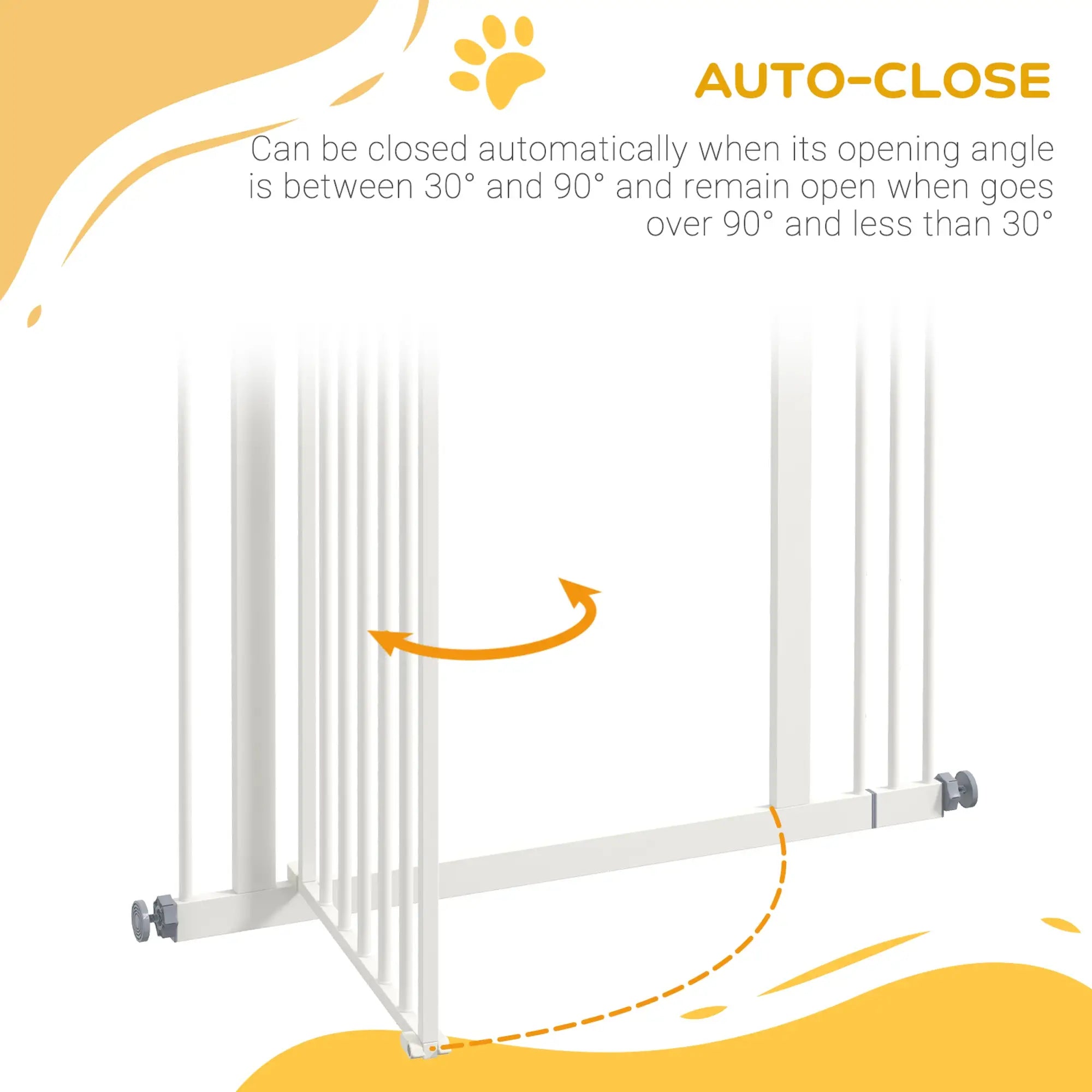 Extra Tall Dog Gate with Door, Pressure Fit, Auto Close, 29