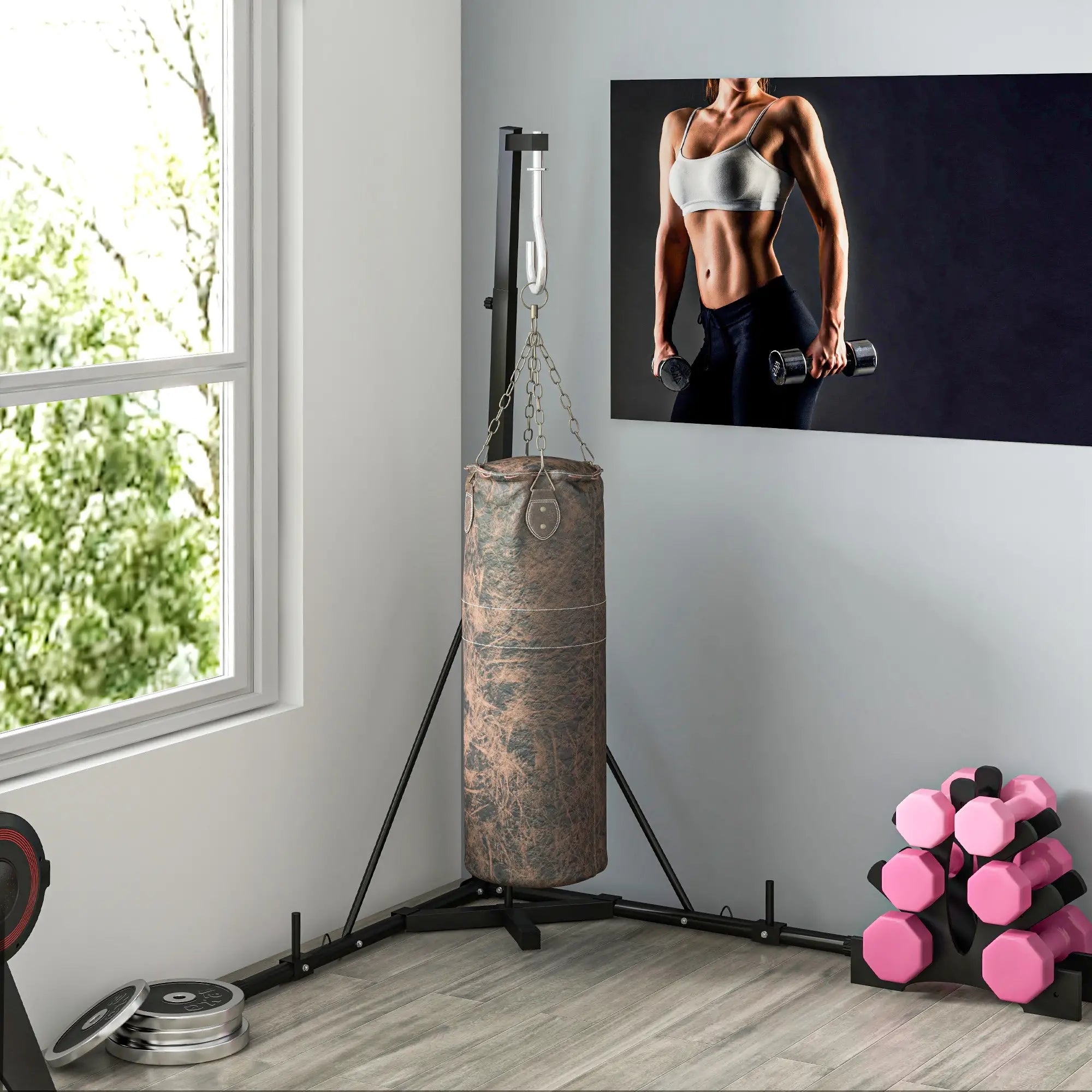 Foldable Punch Bag Stand, Adjustable Height, Freestanding, Stand Only Punching Bag Hangers at Gallery Canada