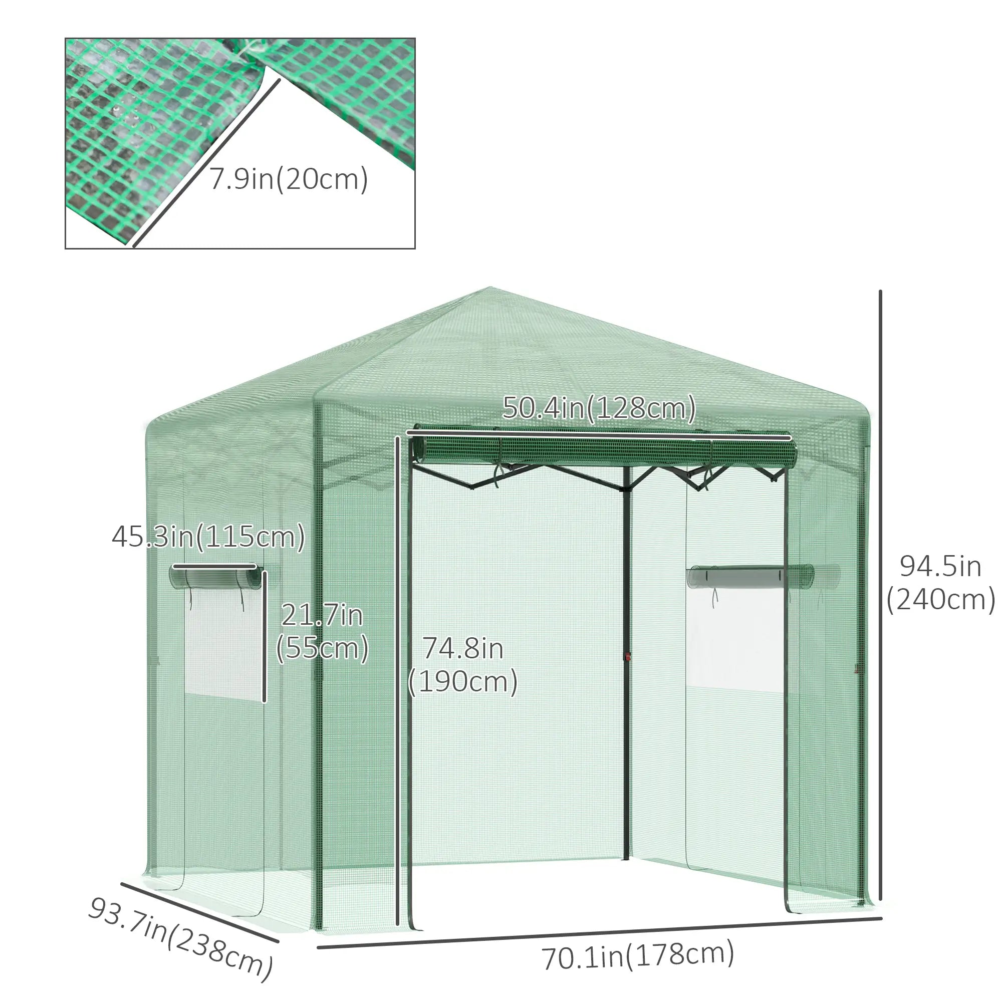 8' x 6' Portable Pop Up Greenhouse, Outdoor Walk-in, Green Walk In Greenhouses at Gallery Canada