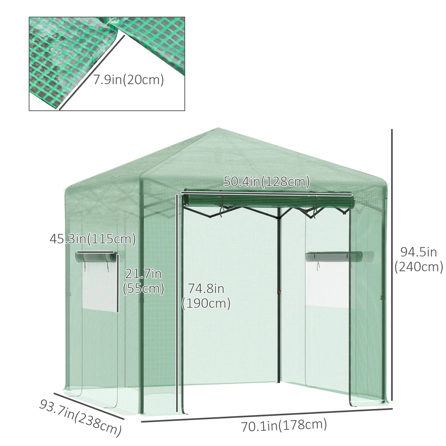 8' x 6' Portable Pop Up Greenhouse, Outdoor Walk-in, Green Walk In Greenhouses at Gallery Canada