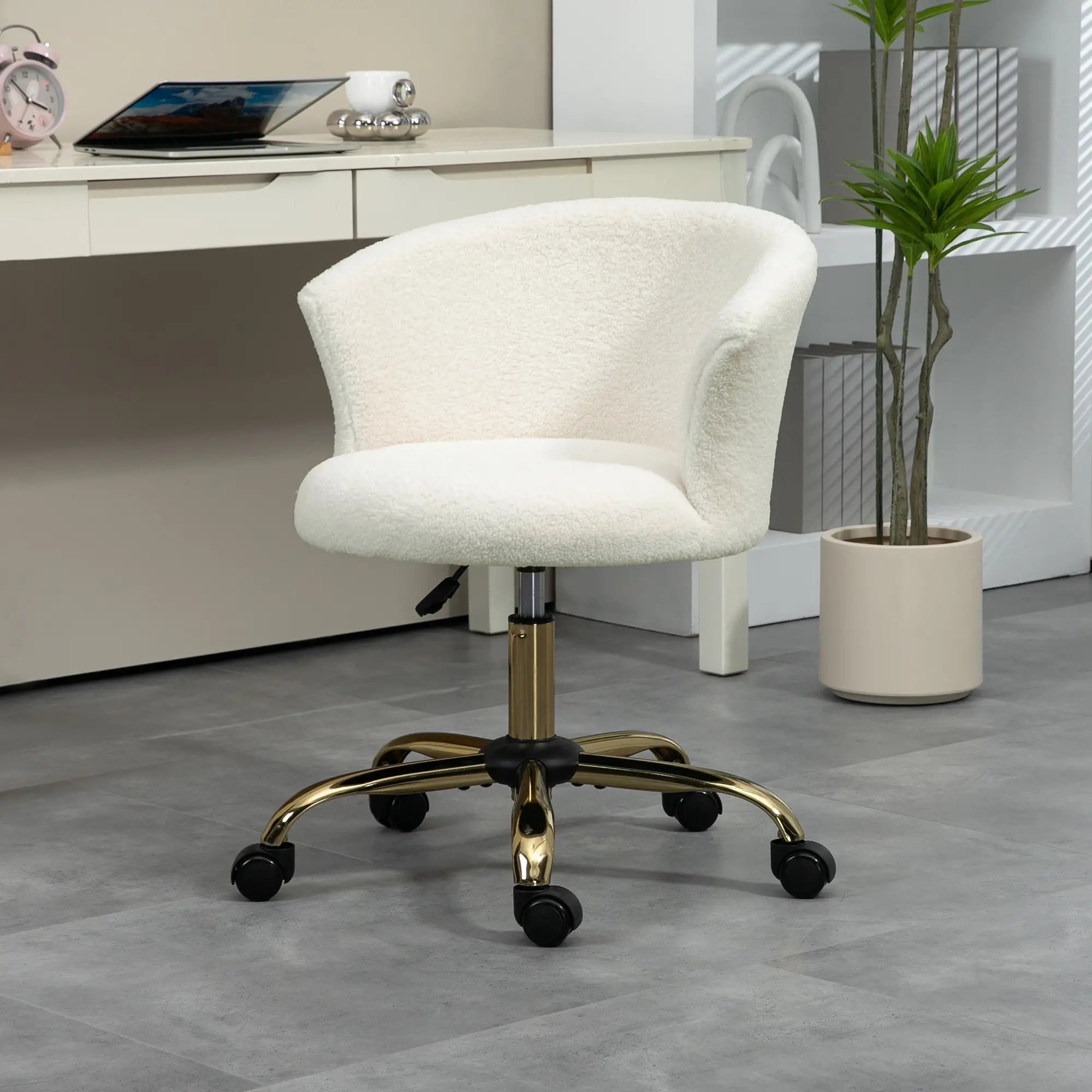 Armless Office Chair, Adjustable Height, Swivel Wheels, Mid Back, Gold Task Chairs at Gallery Canada