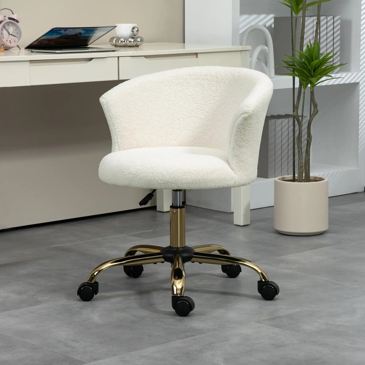 Armless Office Chair, Adjustable Height, Swivel Wheels, Mid Back, Gold Task Chairs at Gallery Canada