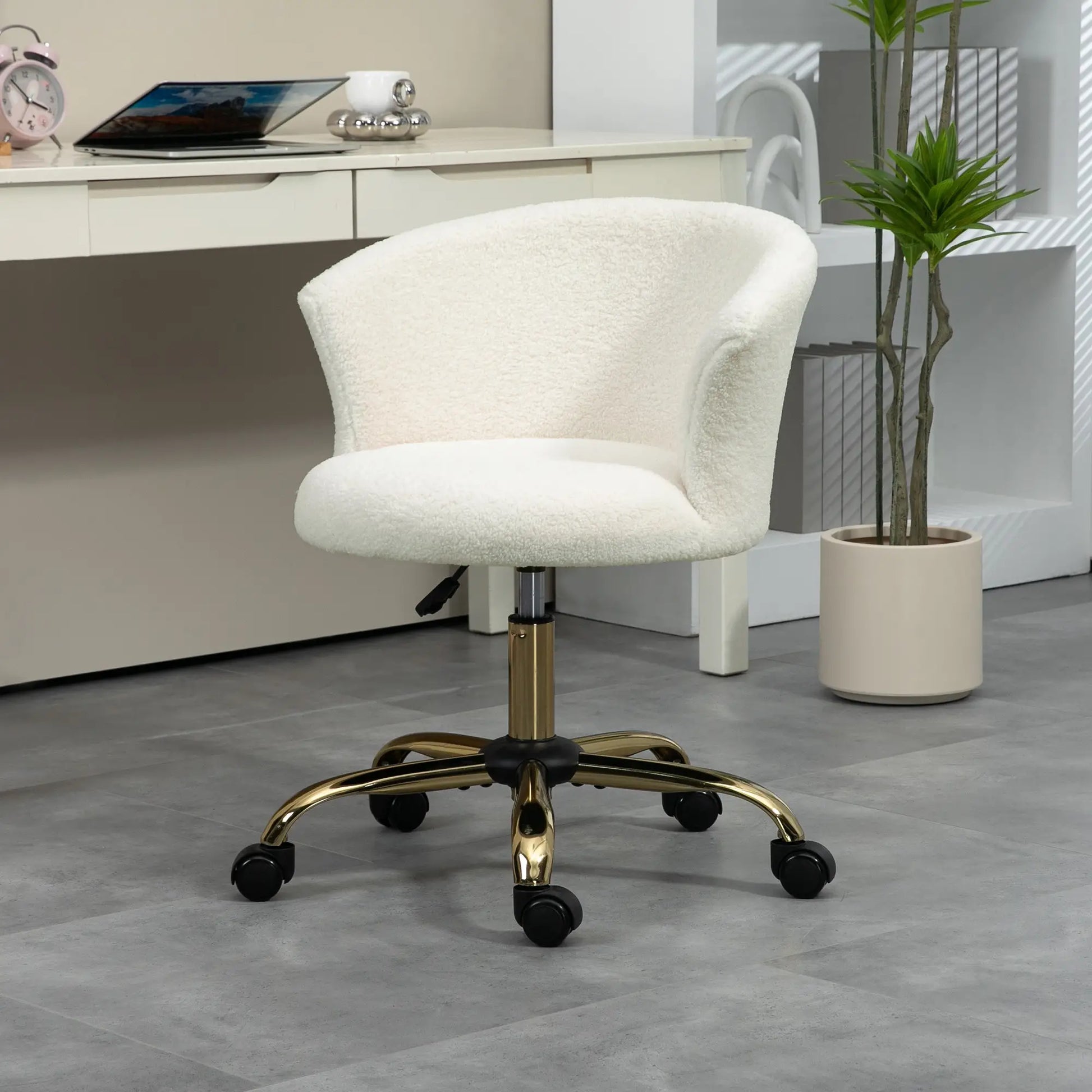 Armless Office Chair, Adjustable Height, Swivel Wheels, Mid Back, Gold Task Chairs at Gallery Canada