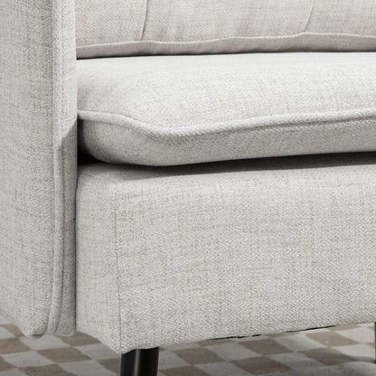 Modern Armchair, Upholstered Accent Chair, Tufted Back, Steel Legs, Cream White Accent Chairs at Gallery Canada