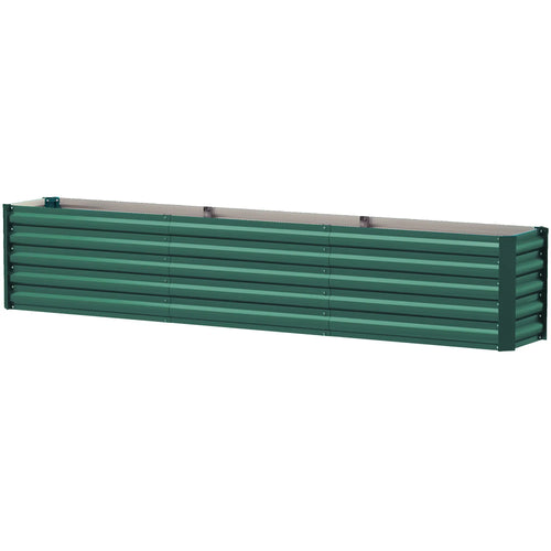 8 x 1.3 x 1.5ft Galvanized Raised Garden Bed, Green