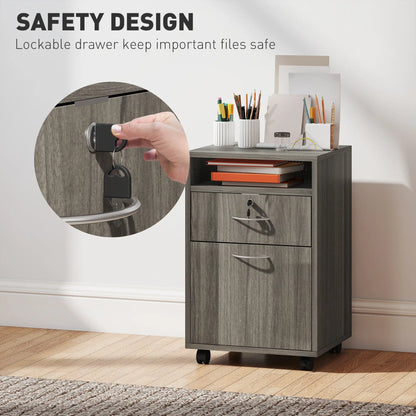 24" Filing Cabinet, Lockable Drawer, Wheels, Distressed Grey Office Cabinets & Cupboards at Gallery Canada