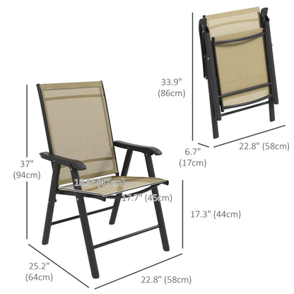 4-Piece Folding Chair Set, Patio Balcony Garden, Comfortable, Brown Patio Chairs at Gallery Canada