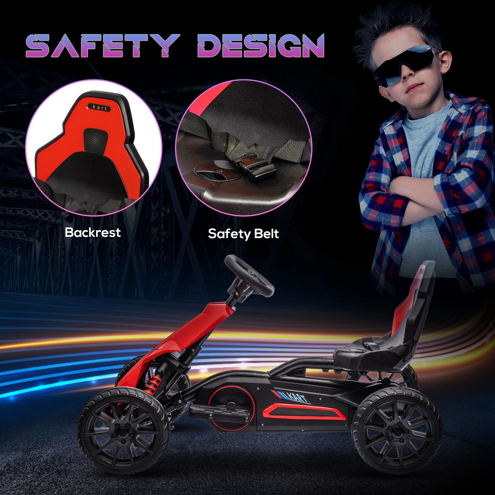12V 7AH Electric Go Kart, Kids Outdoor Racer, Adjustable Speed, Red Electric Toy Cars at Gallery Canada