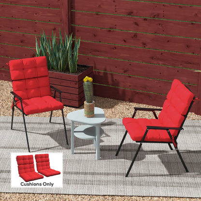 2-Piece Back Seat Cushion, Outdoor Patio Chair Cushions, Button Tufted, Red Patio Chair Cushions at Gallery Canada