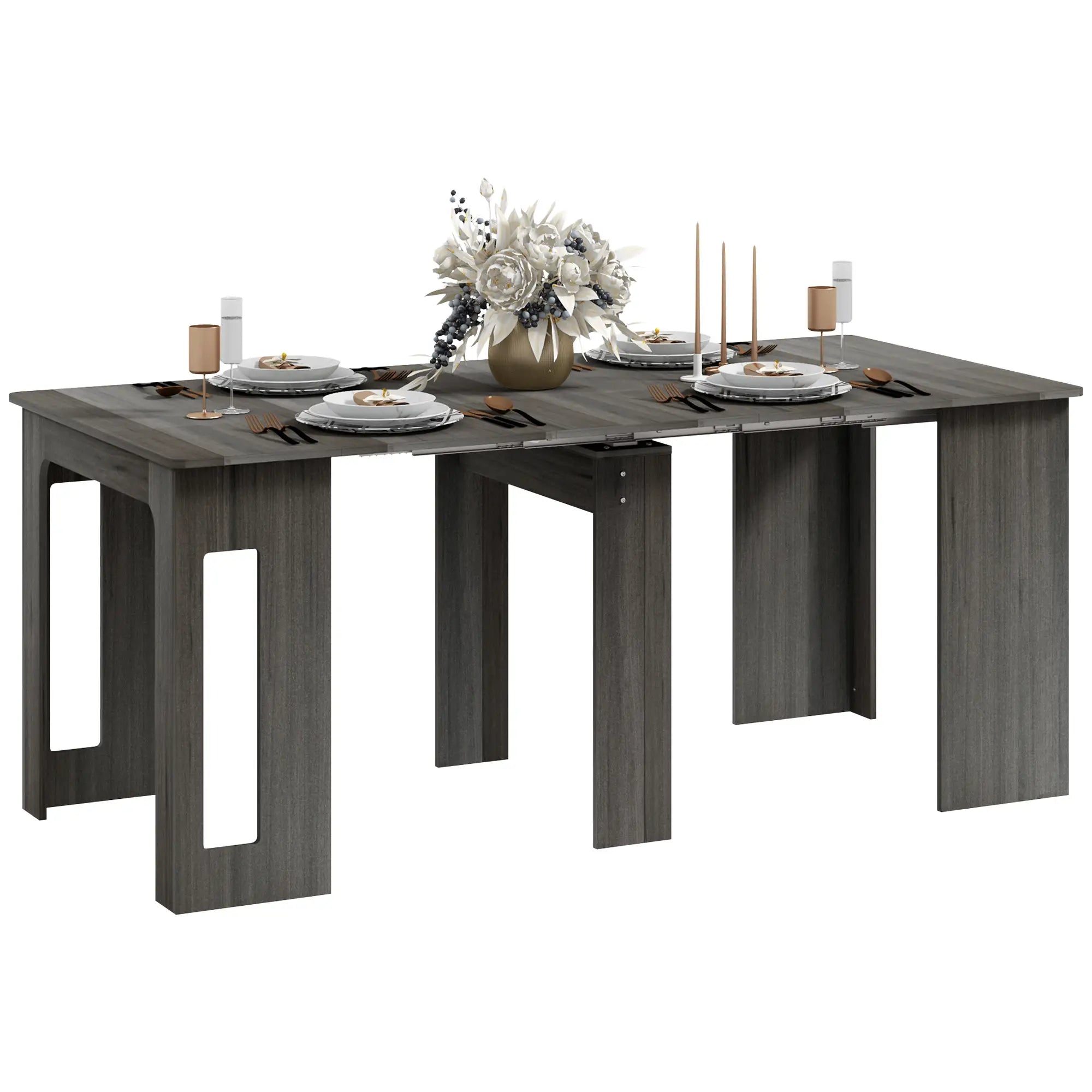 Extendable Dining Table, Expandable Kitchen Table, Seats 6, Grey Dining Tables at Gallery Canada