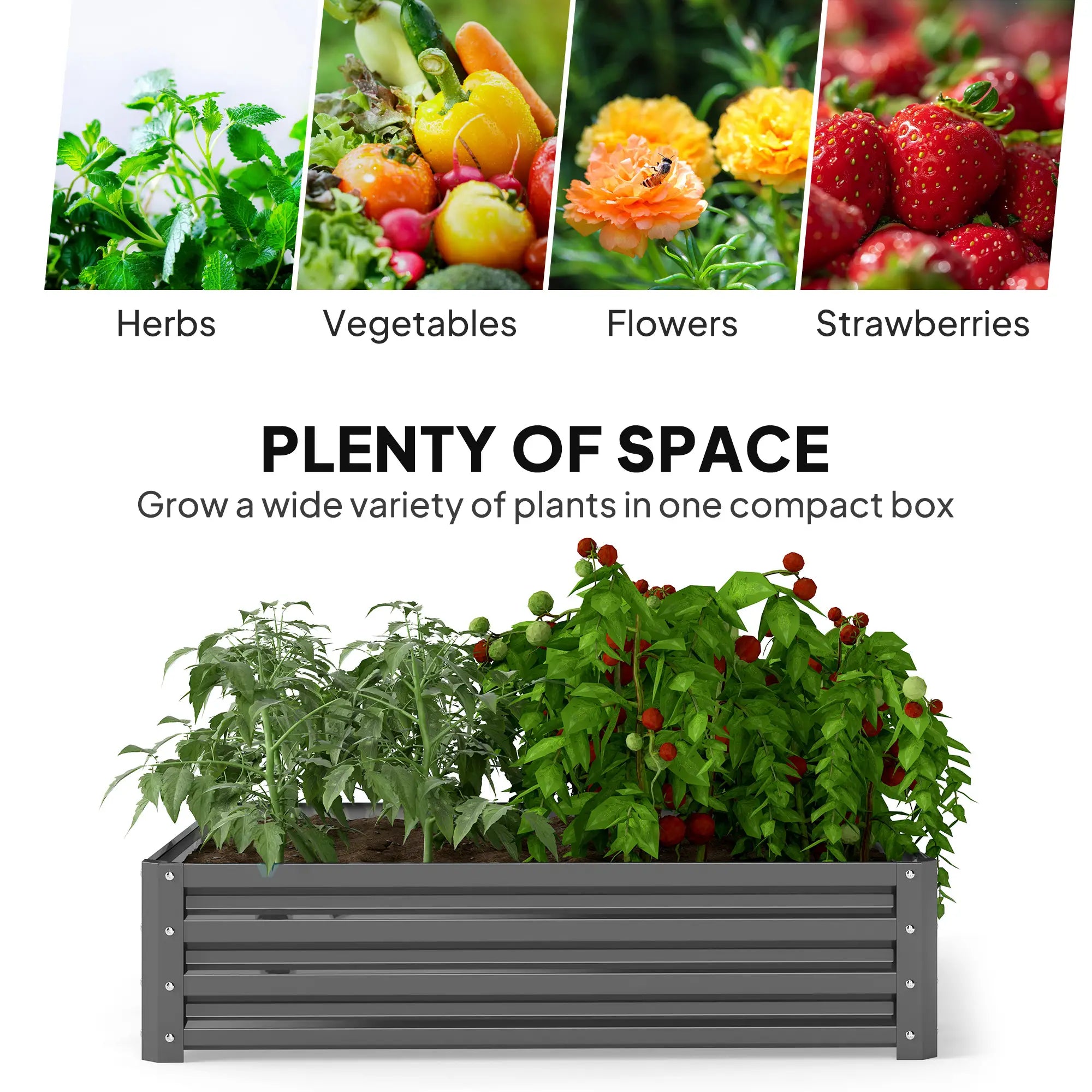 4' x 4' x 1' Galvanized Steel Raised Garden Bed, Light Grey Galvanized Planter Boxes at Gallery Canada