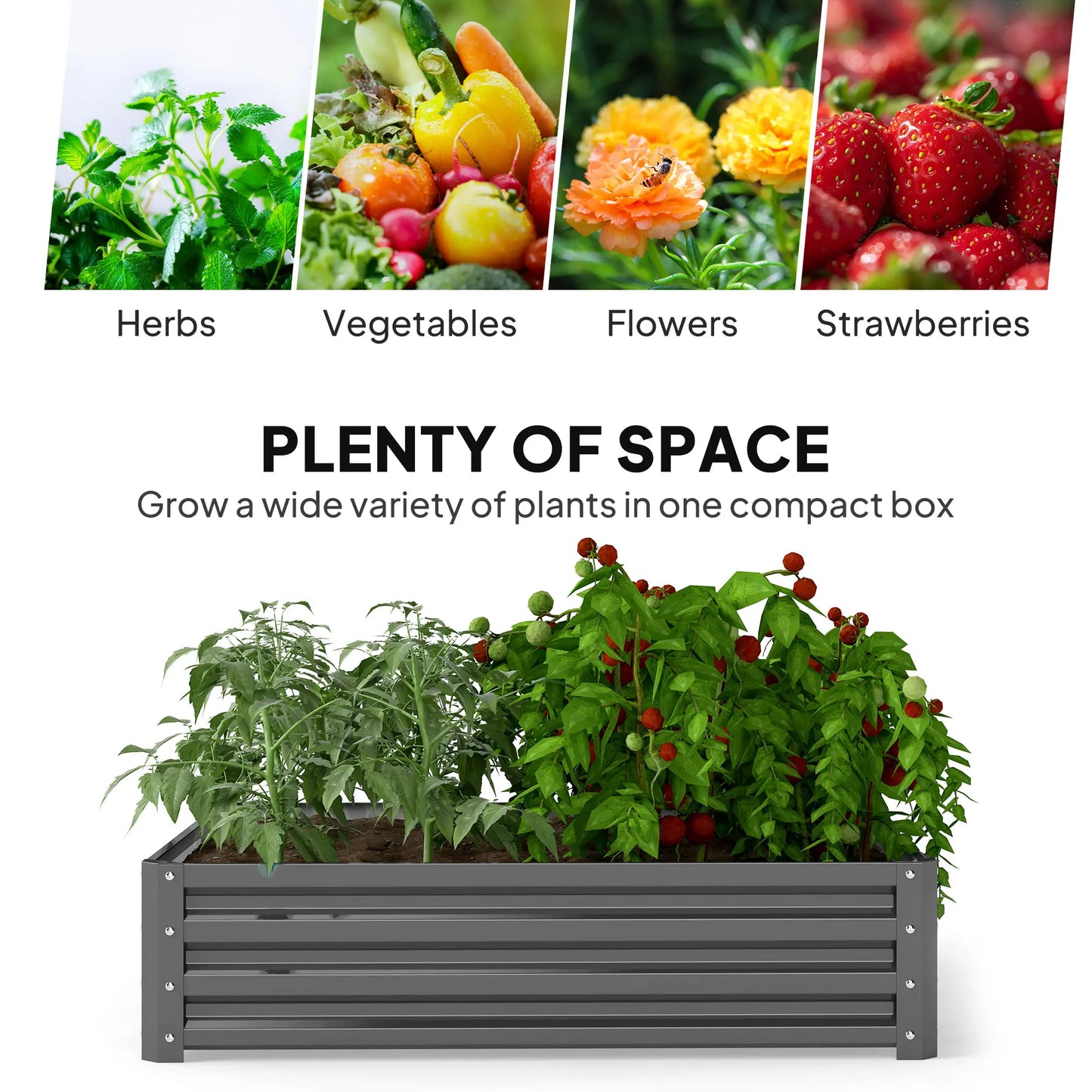 4' x 4' x 1' Galvanized Steel Raised Garden Bed, Light Grey Galvanized Planter Boxes at Gallery Canada