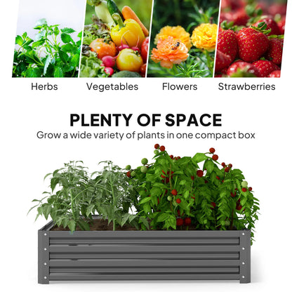 4' x 4' x 1' Galvanized Steel Raised Garden Bed, Light Grey Galvanized Planter Boxes at Gallery Canada