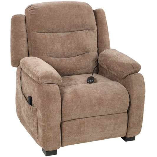 Massage Recliner Chair, Power Recliner, Remote, 2 Memory Positions, Brown Single Sofas Brown at Gallery Canada