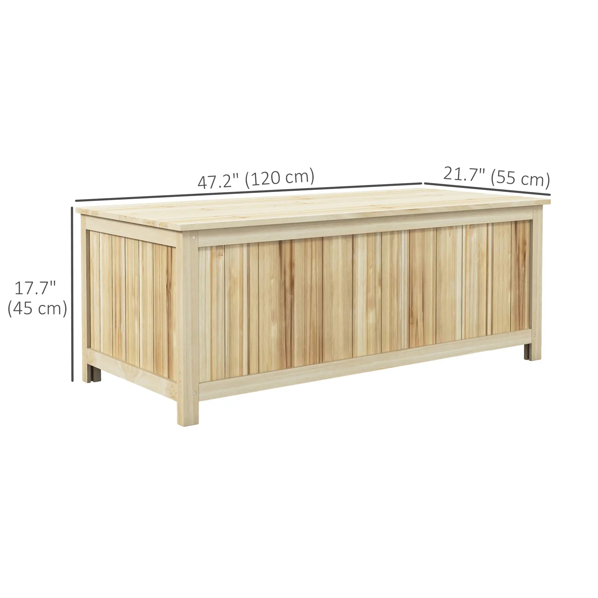45 Gallon Wooden Storage Box, Patio Deck Box Bench, Natural Patio Storage Boxes at Gallery Canada