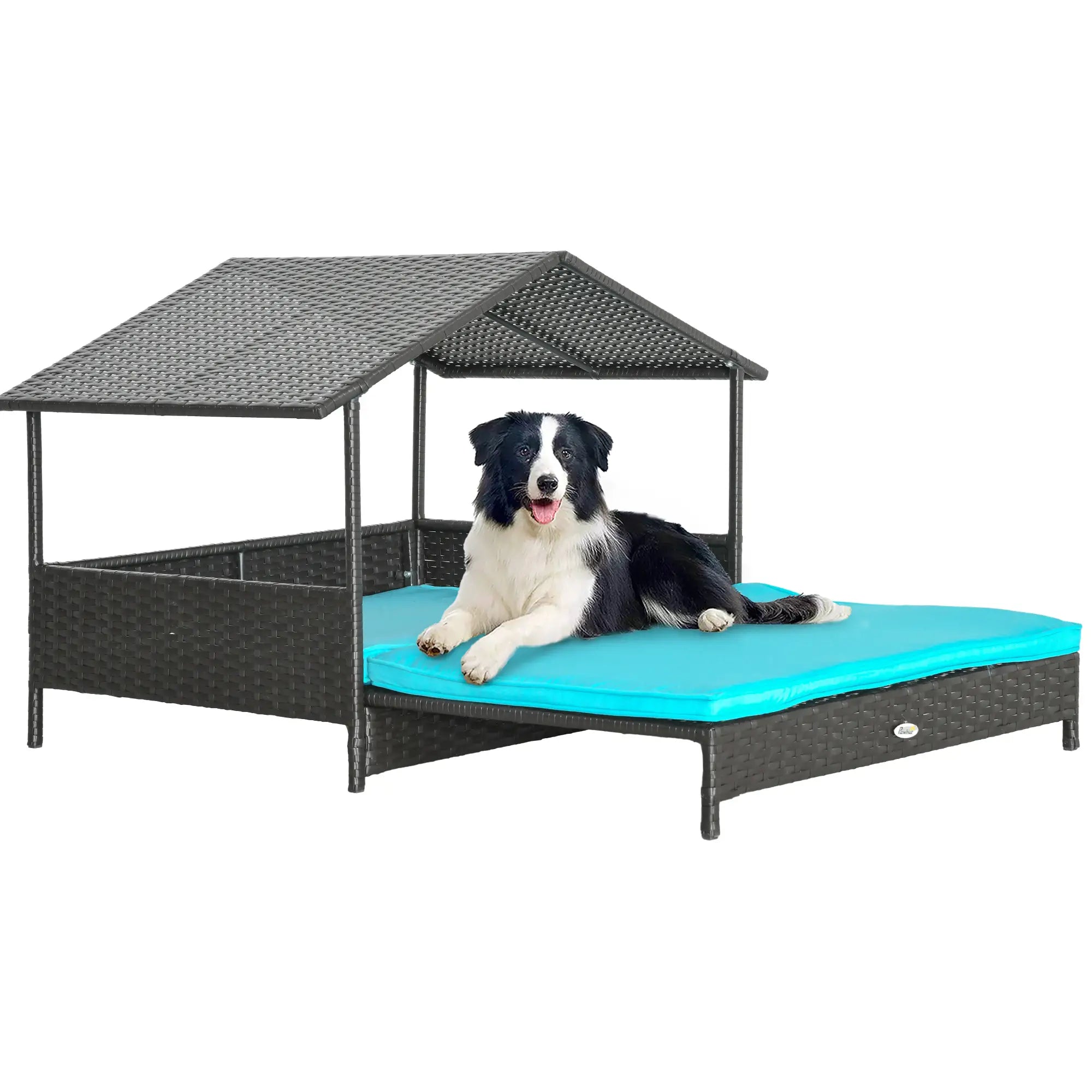 Extendable Wicker Dog Bed, Soft Cushion Washable Cover, Small Medium Dogs, Blue Houses, Kennels & Pens at Gallery Canada
