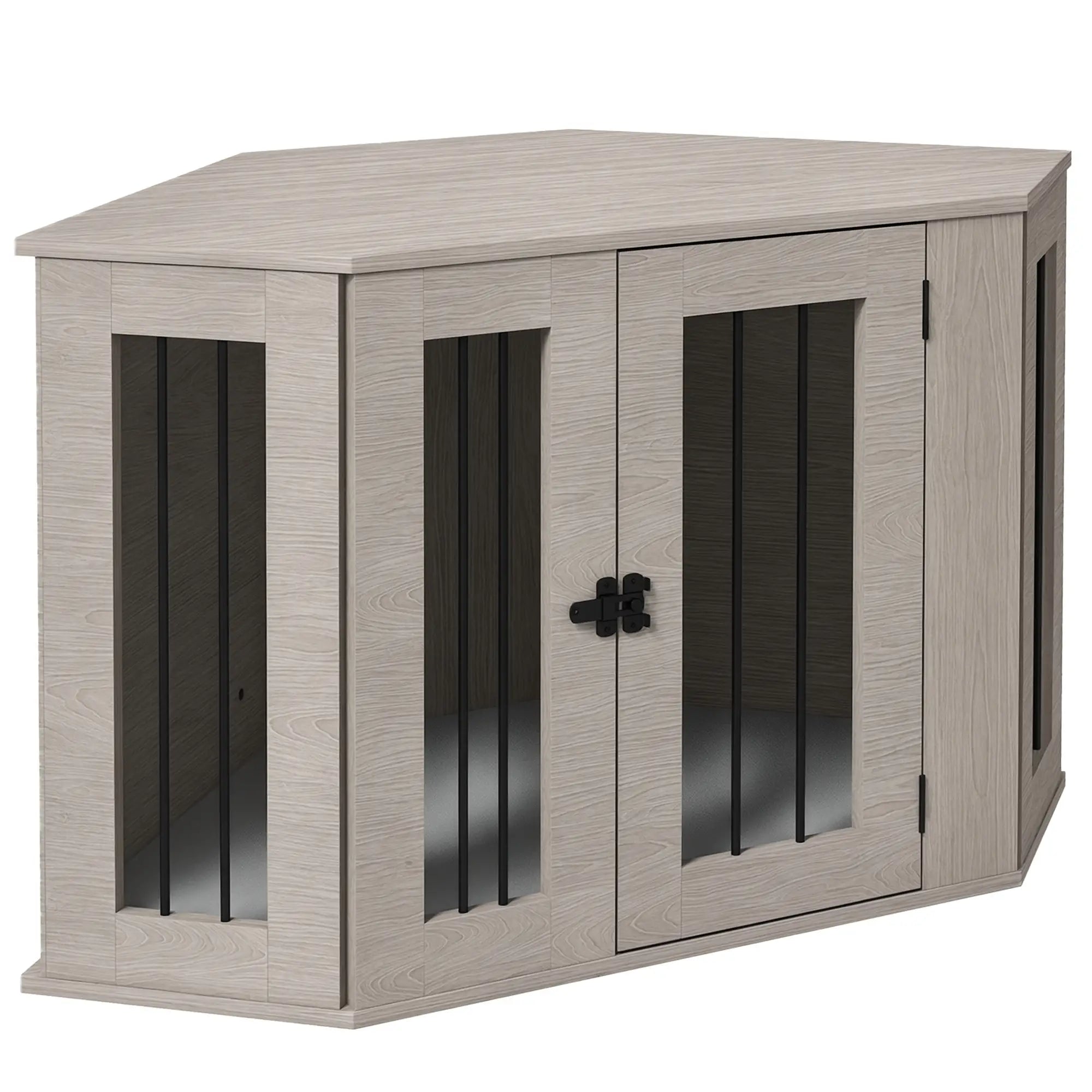 Dog Crate Furniture with Cushion, 41 Inch, Corner Design End Table, Grey Houses, Kennels & Pens at Gallery Canada