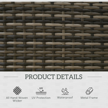 Outdoor Rattan Recliner Chair, Adjustable Back, Retractable Footrest, Light Grey Chaise Loungers at Gallery Canada