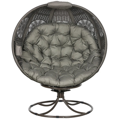 Patio Egg Chair, Swivel Base, Foldable, Large Seat Cushion, Cup Holder, Indoor Outdoor Patio Chairs Sand at Gallery Canada