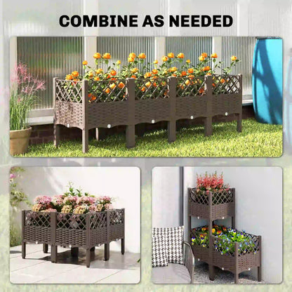 Raised Garden Bed With Legs, Self Watering Planter Box, 63" x 15.7" x 20.3" Elevated Garden Beds at Gallery Canada
