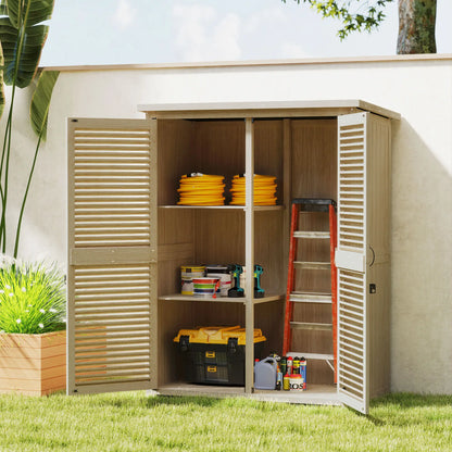 Wooden Garden Shed, 50" x 26" x 66", Waterproof Asphalt Roof, Shelves, Natural Sheds at Gallery Canada