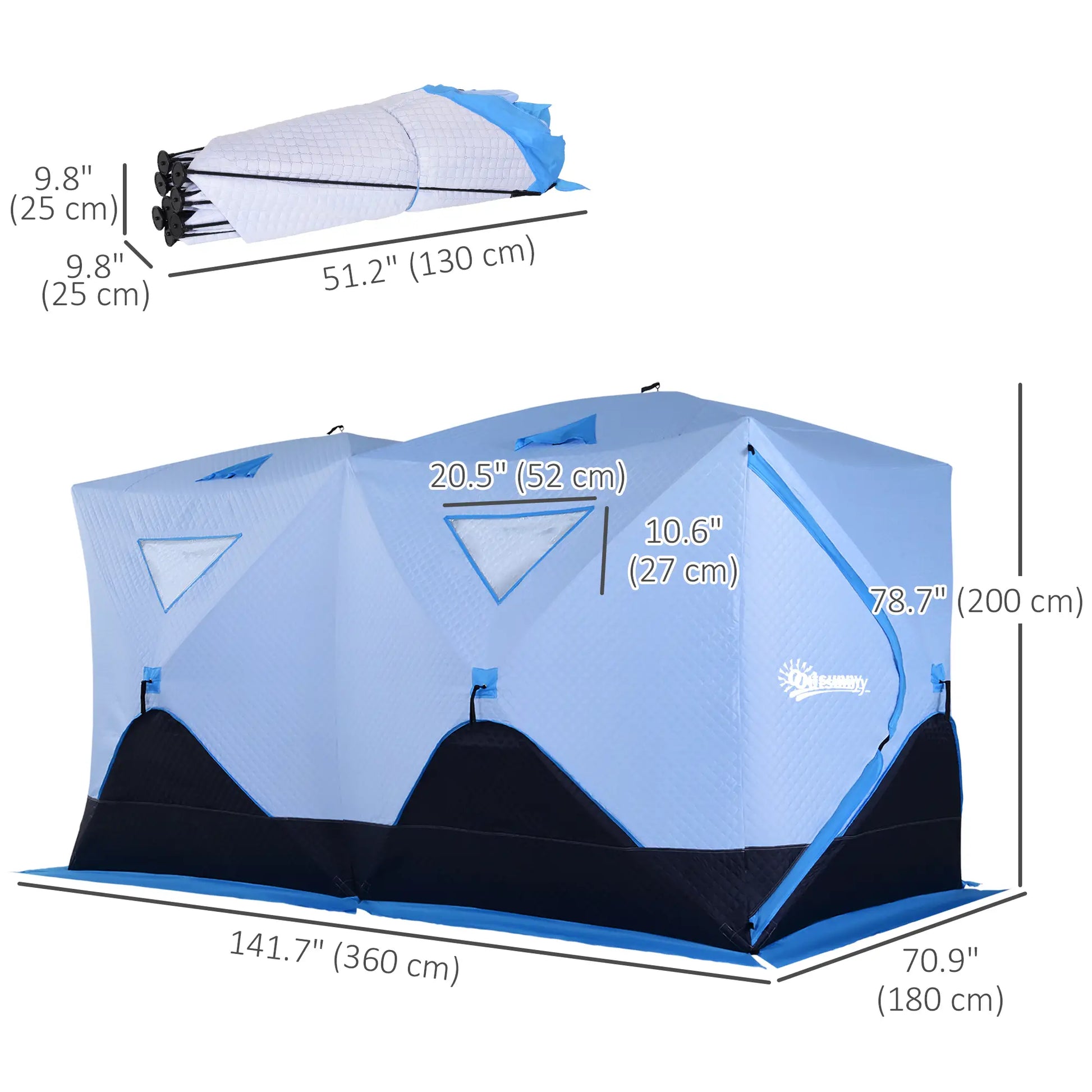 8-Person Insulated Ice Fishing Tent, Ventilation Windows, Carry Bag, -22℉, Blue Ice Fishing Tents at Gallery Canada